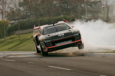 Watch Ken Block smoke tyres for the last time in the latest Electrikhana